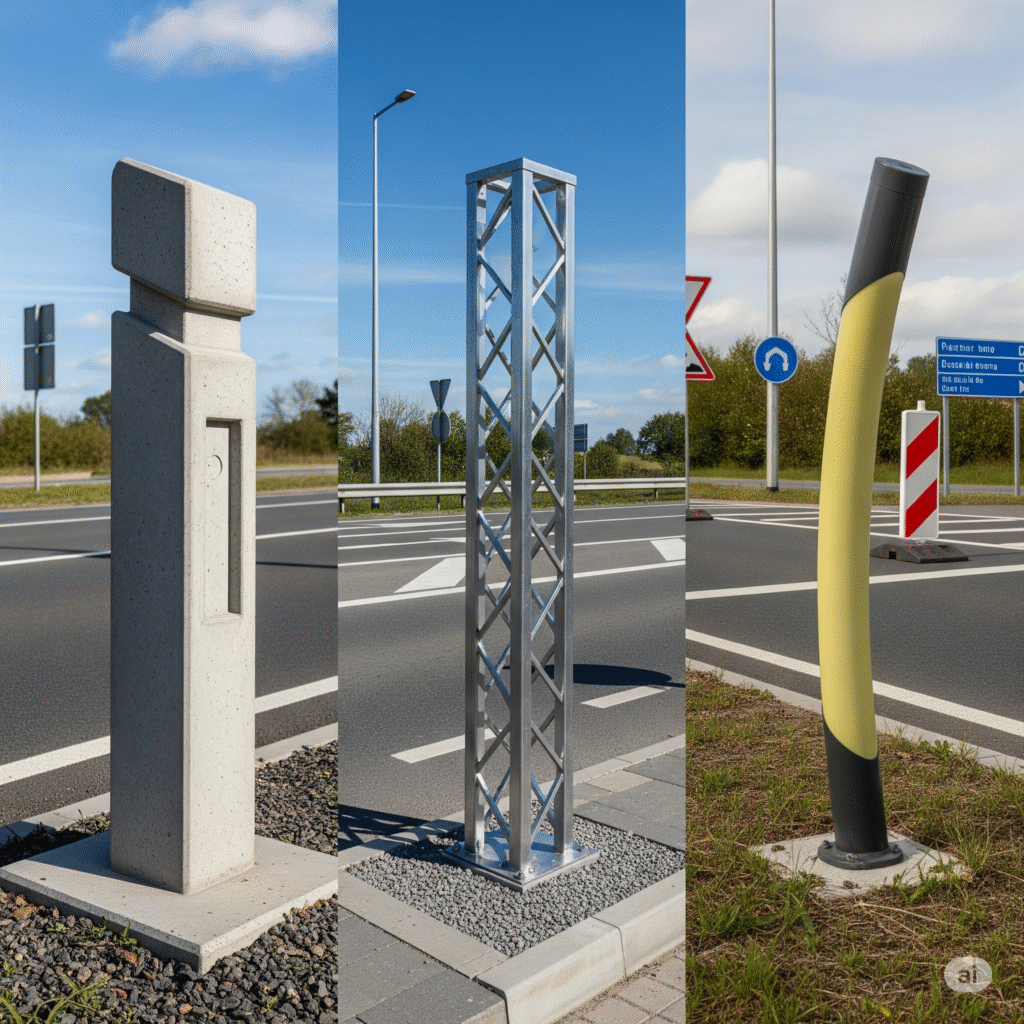 Postes de señalización 1 postes senalizacion concreto metal fibra vidrio ccimasenalizaciones peru