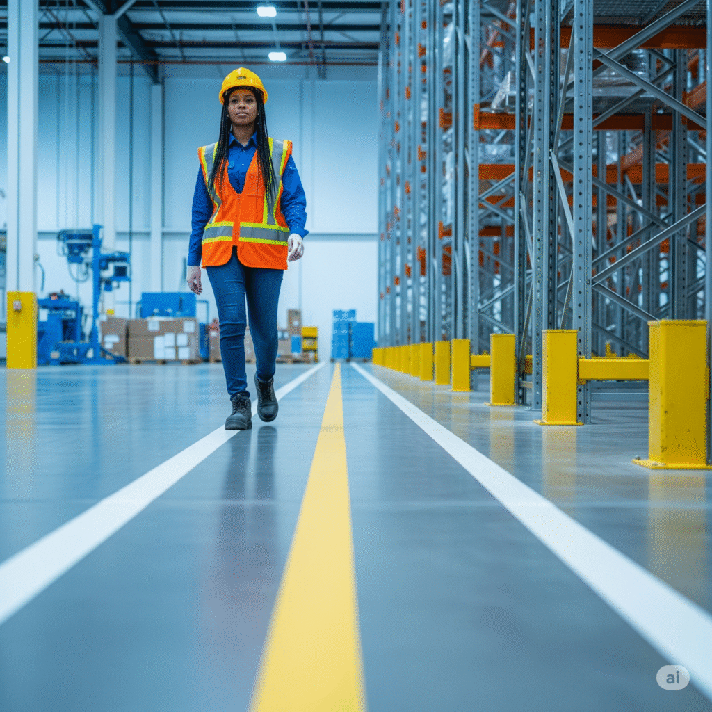 ubicación estratégica de carteles de riesgos laborales en un centro de distribución logístico en Lima