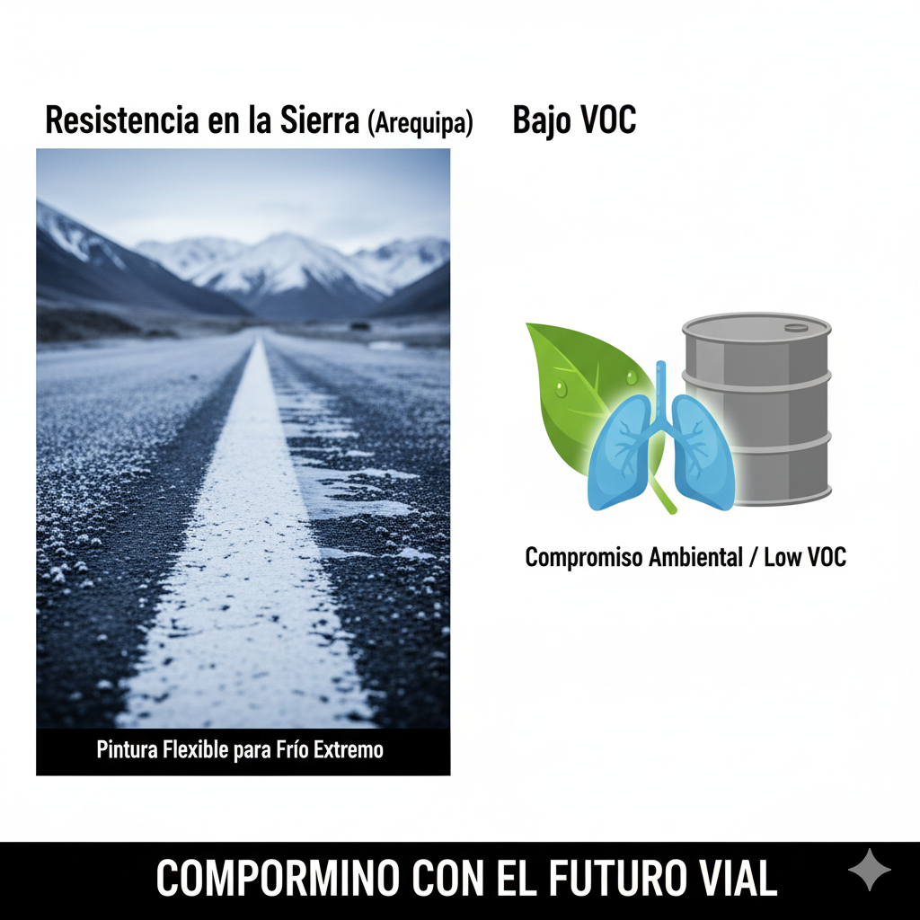 pintura hibrida demarcacion vial ecologia ccimasenalizaciones peru