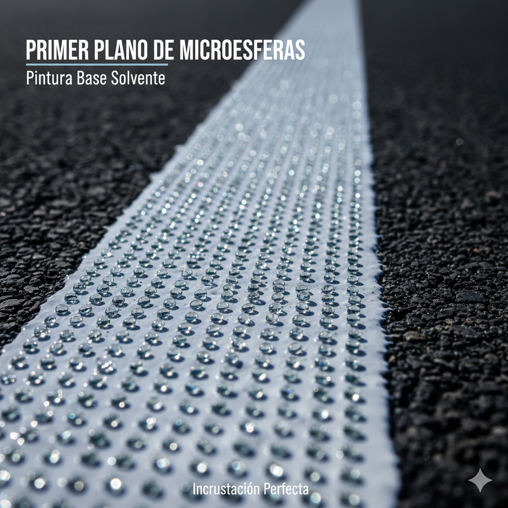 El Secreto en la Oscuridad: Por Qué la Pintura Base Solvente es la Única Opción para la Seguridad Vial Nocturna Extrema. 1 pintura solvente reflectiva nocturna ccimasenalizaciones peru
