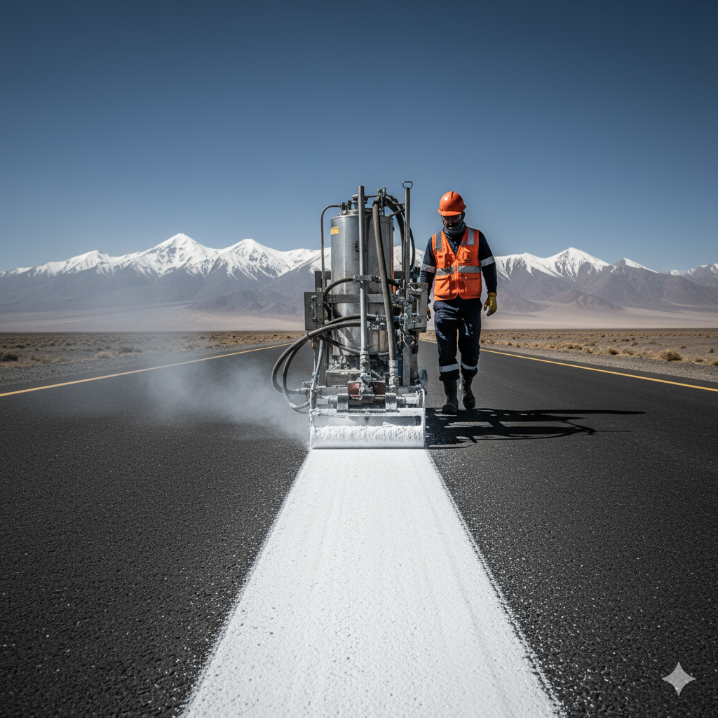 Líneas que Duran Años: La Demarcación que Exigen las Grandes Concesiones Viales. 1 pintura vial carreteras concesionadas ccimasenalizaciones peru