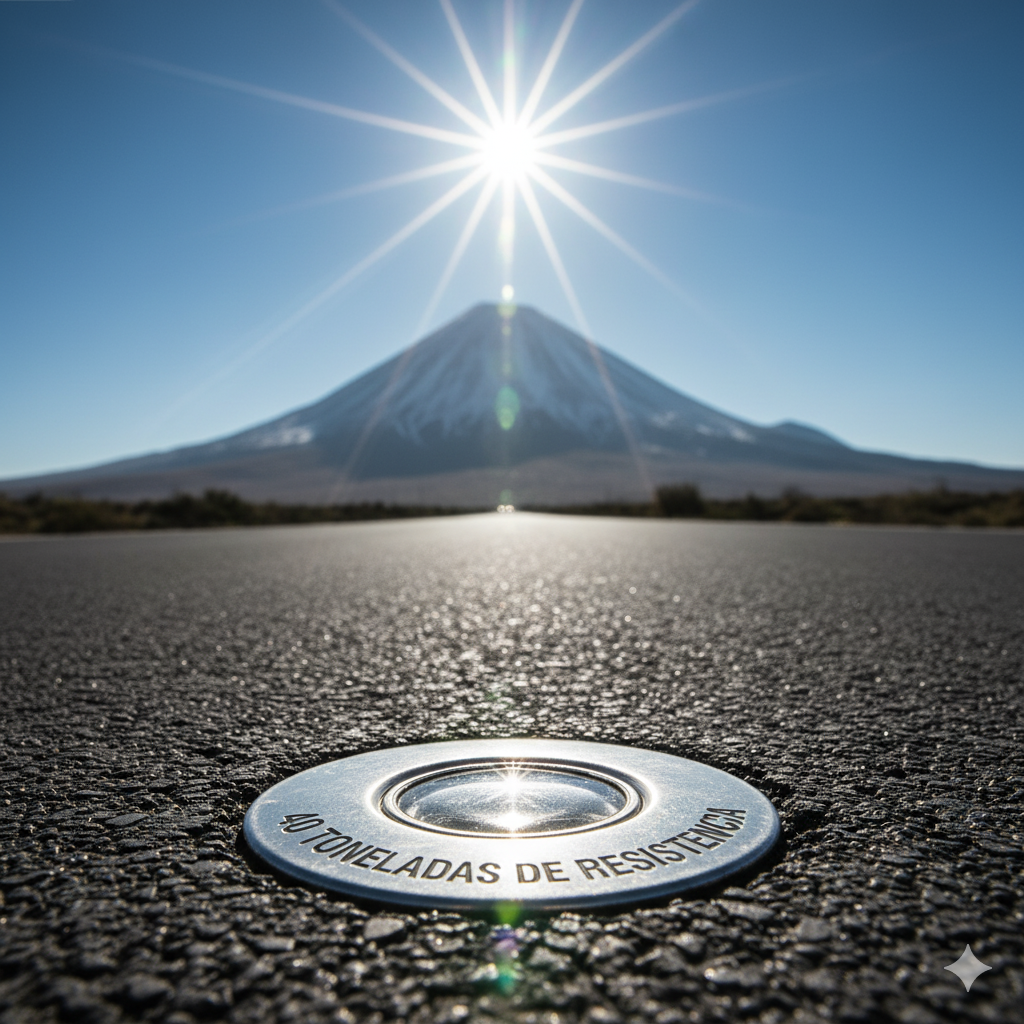 ¿Aluminio o Polímero? La Decisión del Material que Duplica la Vida Útil de Tus Tachas Viales en Carreteras Peruanas. 1 tachas reflectivas bidireccionales ccimasenalizaciones peru 2