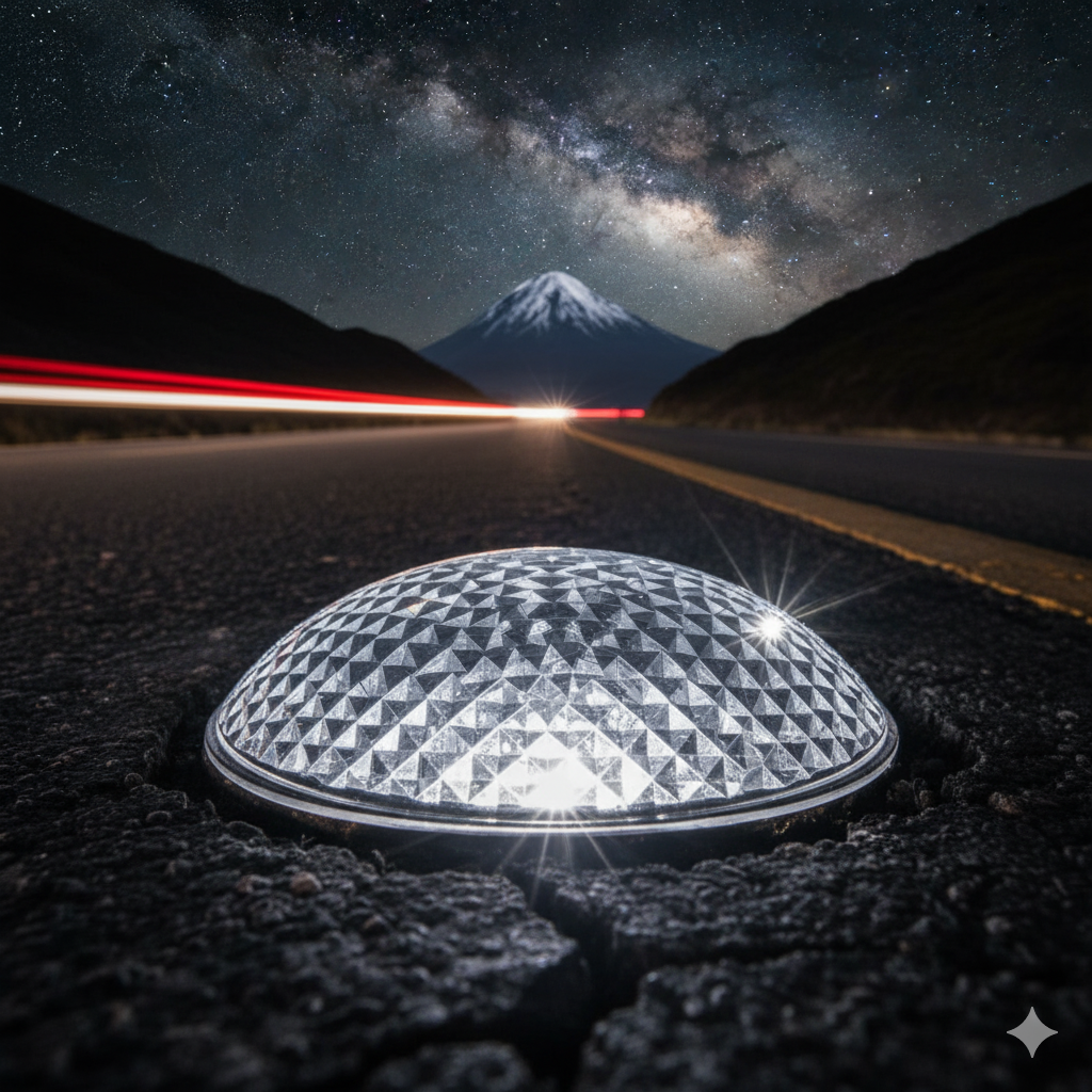 El Secreto de las Carreteras que "Brillan" Solas y Cómo Reducen Accidentes Nocturnos. 1 tachas reflectivas nocturnas ccimasenalizaciones peru