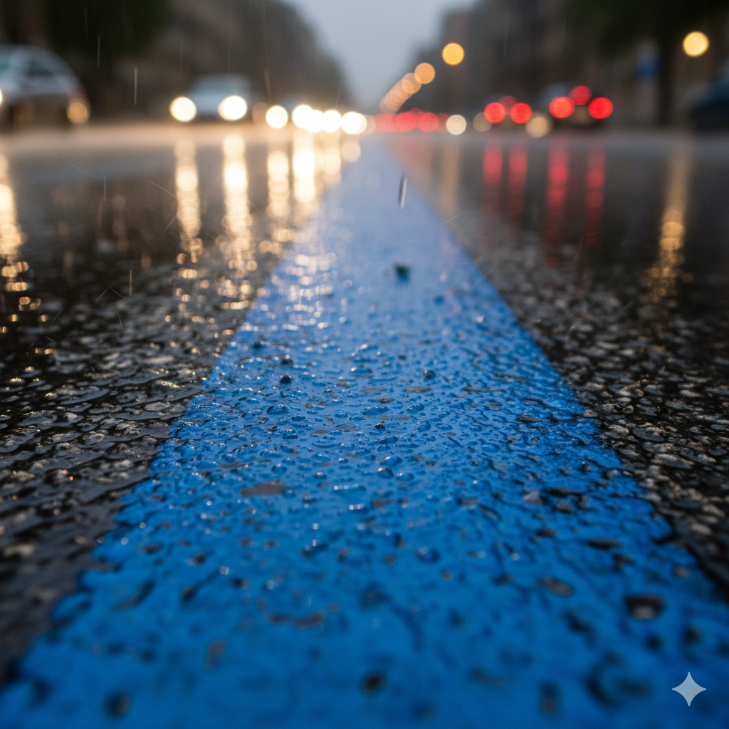 El Contraste Perfecto: Por Qué el Azul 5017 es la Clave para Carriles Exclusivos y Mayor FELICIDAD Vial en Lima y Arequipa. 1 azul 5017 pintura vial senalizacion ccimasenalizaciones peru