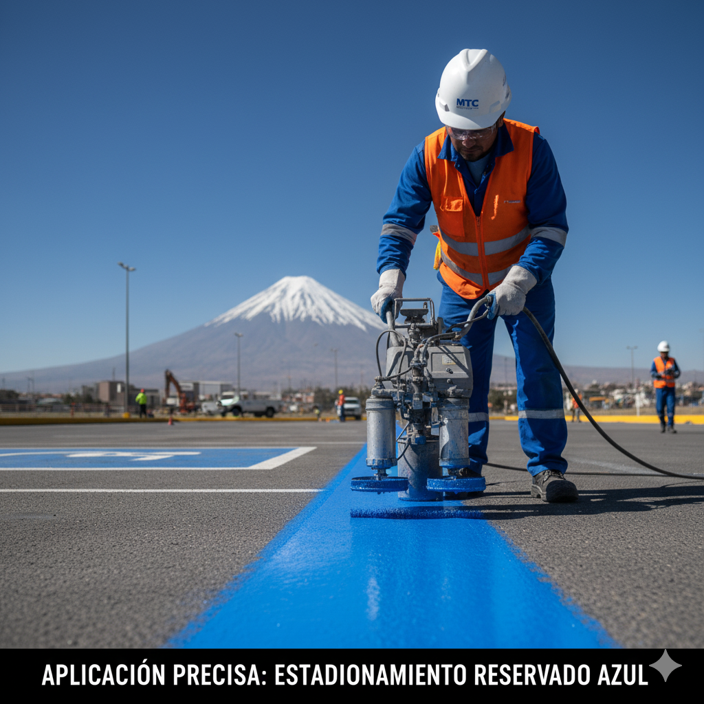pintura azul trafico zonas reservadas ccimasenalizaciones peru