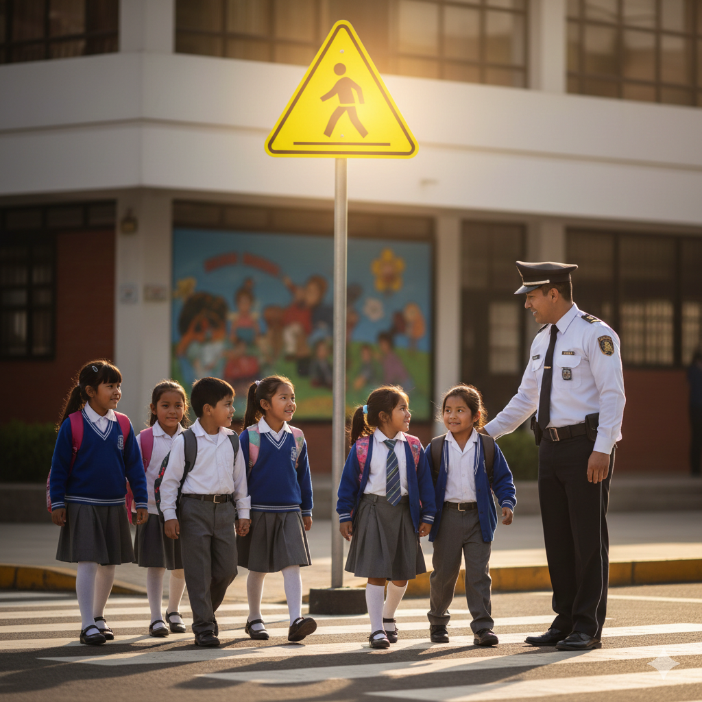 El Triángulo Amarillo más Importante: Guía Completa de la Señal "Precaución Zona Escolar" para Directores y Municipalidades 1 senal precaucion zona escolar ccimasenalizaciones peru