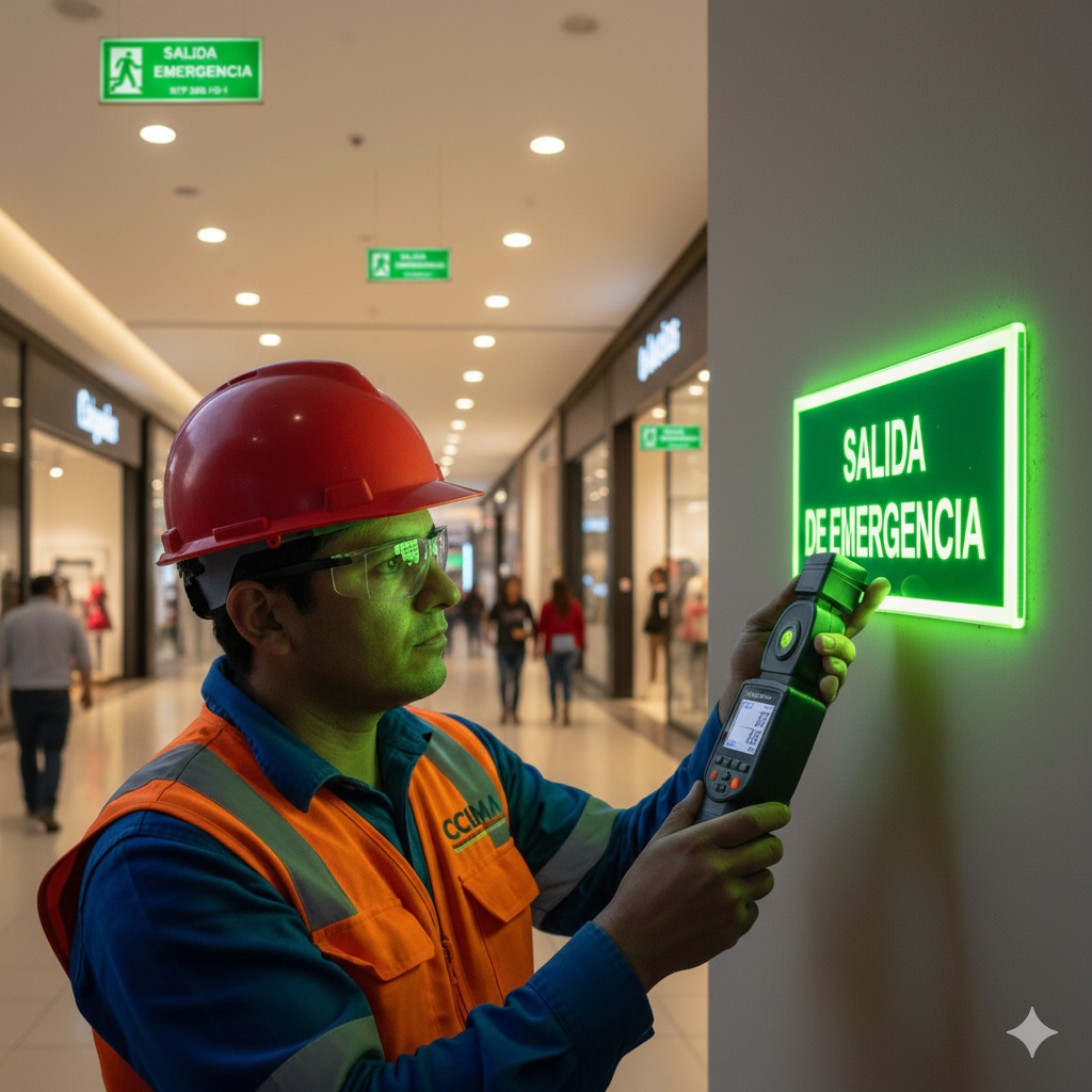 ¿Tu salida de emergencia es invisible? Guía técnica para cumplir la norma y salvar vidas. 1 senal salida de emergencia ccimasenalizaciones peru