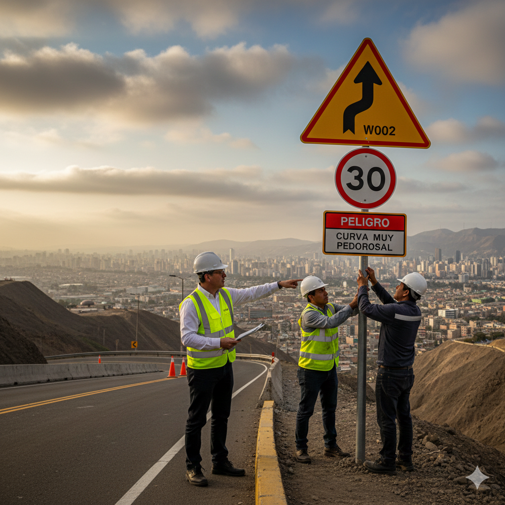 ¿Sabes qué te dicen las calles? La guía definitiva de señales de precaución que todo peruano debe conocer. 3 señales de precaución ejemplos aplicados en una carretera de montaña en Arequipa garantizando victoria