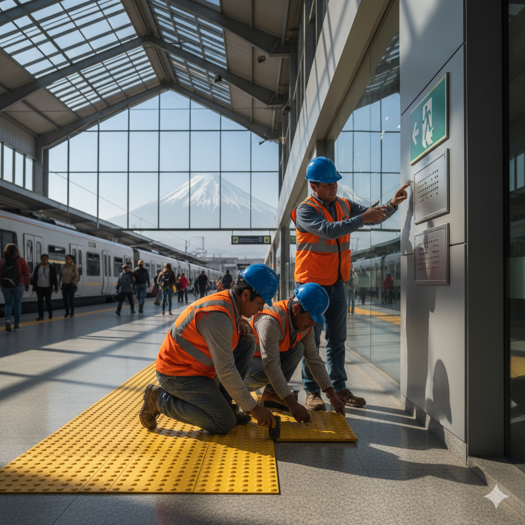 ¿Andenes seguros? El secreto de la señalización inteligente en las estaciones de tren del Perú. 1 senalizacion de evacuacion en estaciones ccimasenalizaciones peru