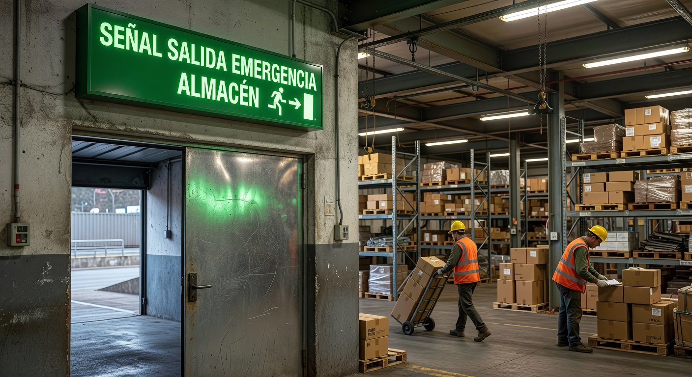 señalización de evacuación en almacenes: Concepto visual