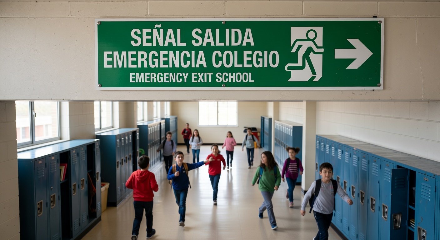señalización de evacuación en colegios: Concepto visual