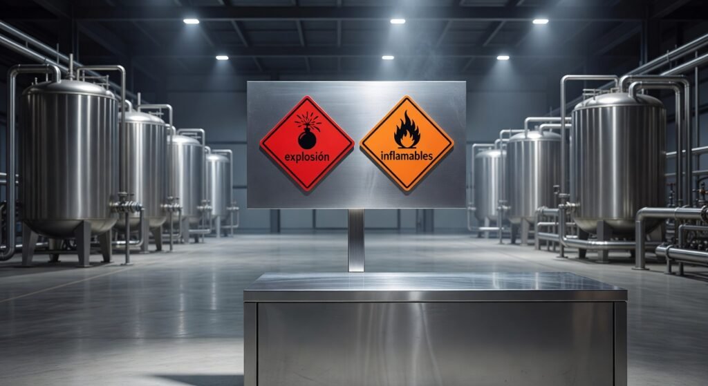 Advertencia de explosión e inflamables