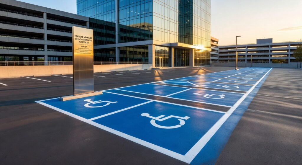 Cantidad mínima de estacionamientos accesibles