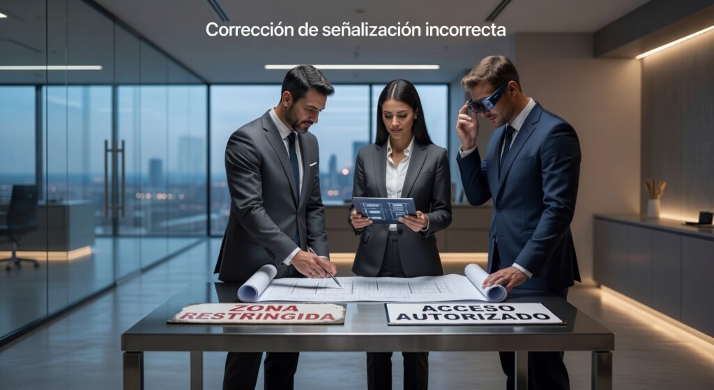Corrección de señalización incorrecta