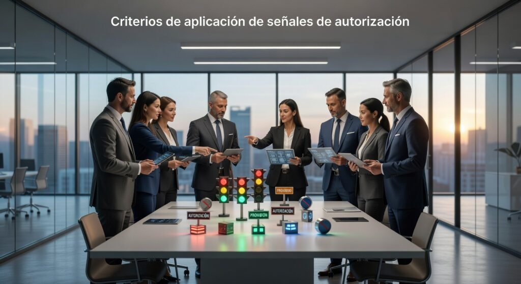 Criterios de aplicación de señales de autorización