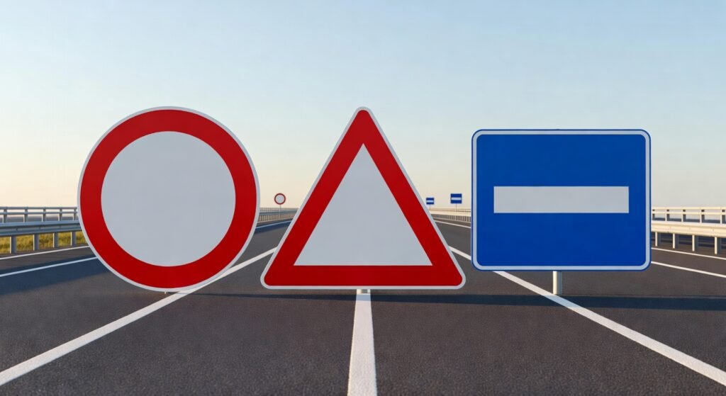 Criterios de forma y color en señales viales