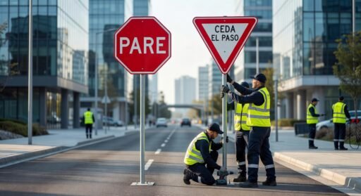 Instalación de señales PARE y CEDA EL PASO