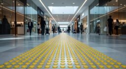 Pisos podotáctiles en centros comerciales de alta afluencia