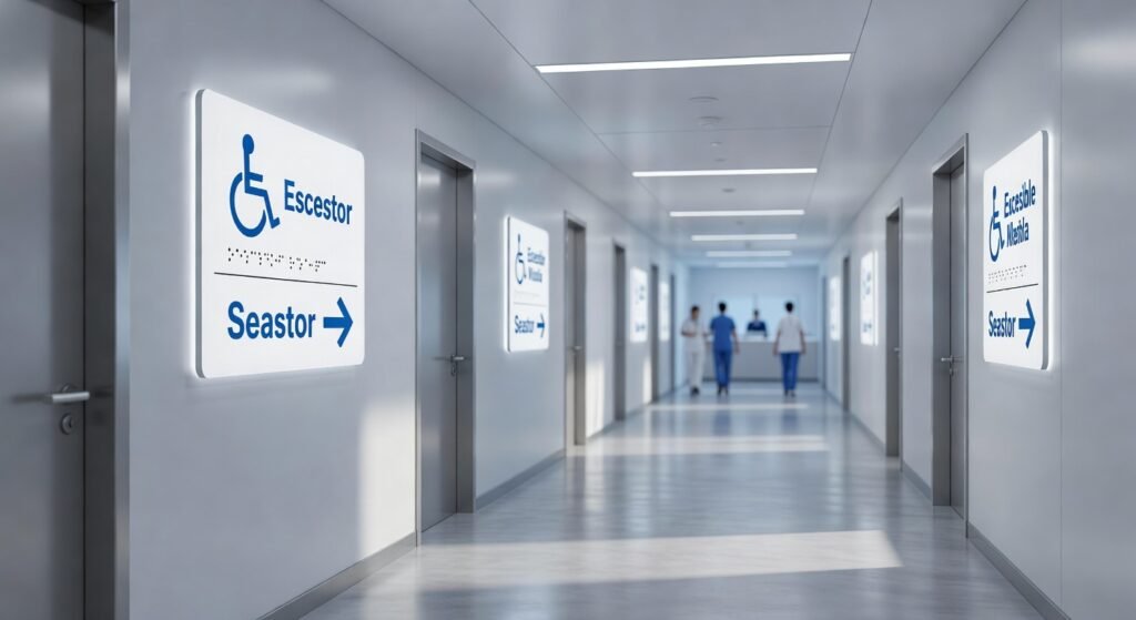 Señalización accesible en clínicas y hospitales