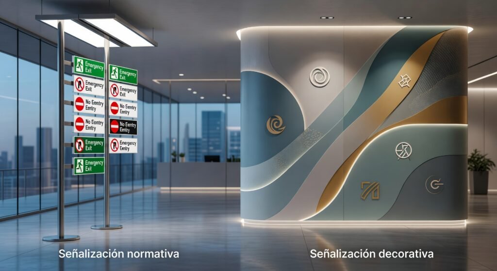 Señalización normativa versus señalización decorativa