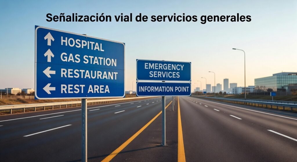 Señalización vial de servicios generales