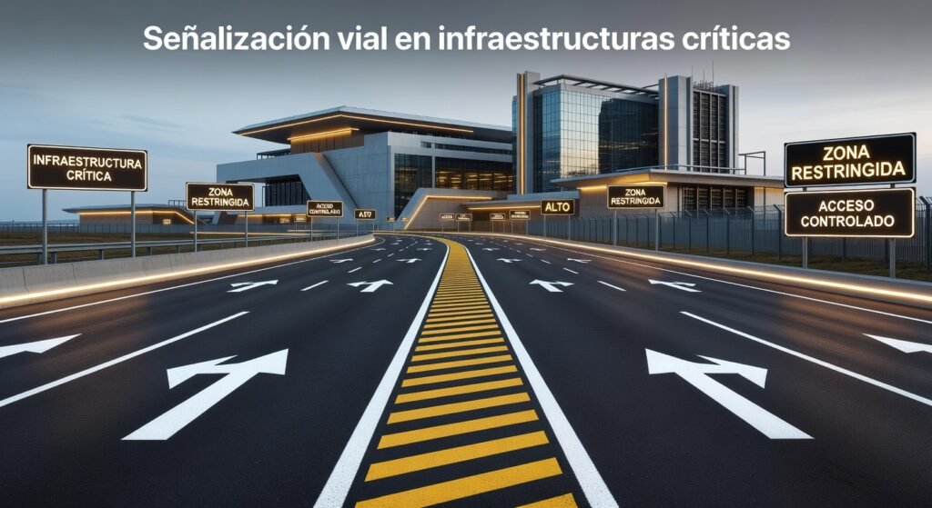 Señalización vial en infraestructuras críticas