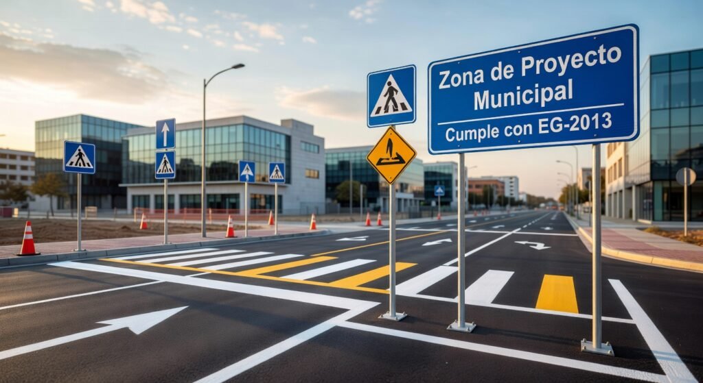 Señalización vial en proyectos municipales según EG-2013