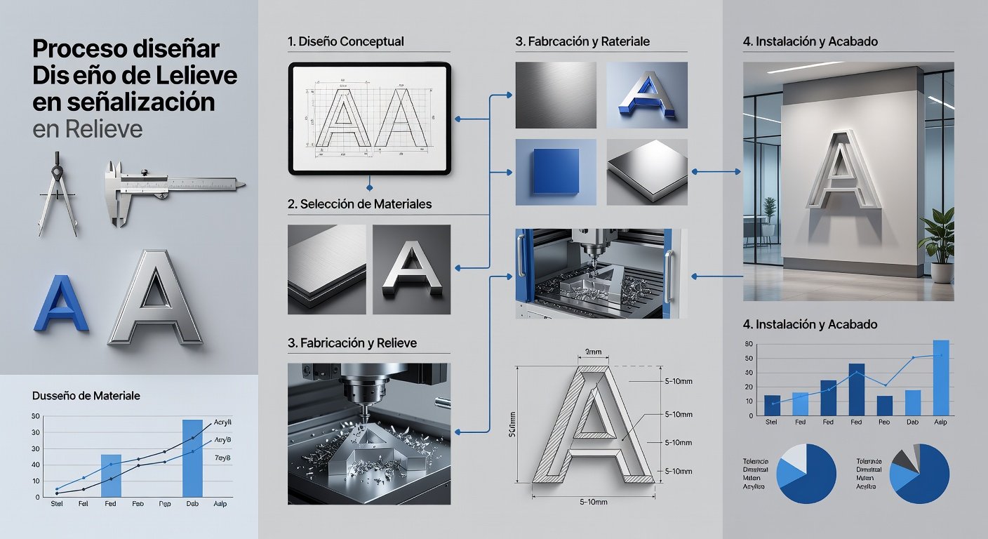Cómo diseñar letras en relieve en señalización: Infografía informativa