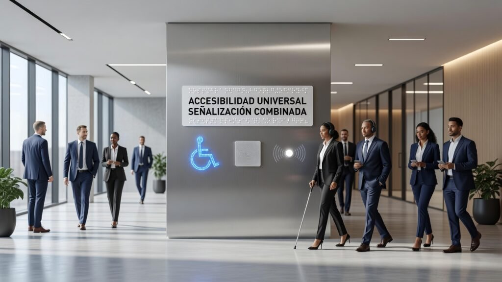 Combinación de señalización para accesibilidad universal