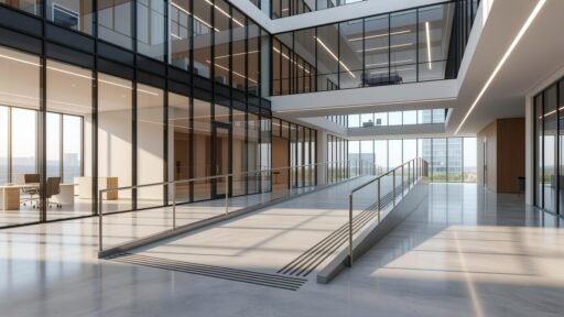 Concepto de ruta accesible en edificaciones modernas