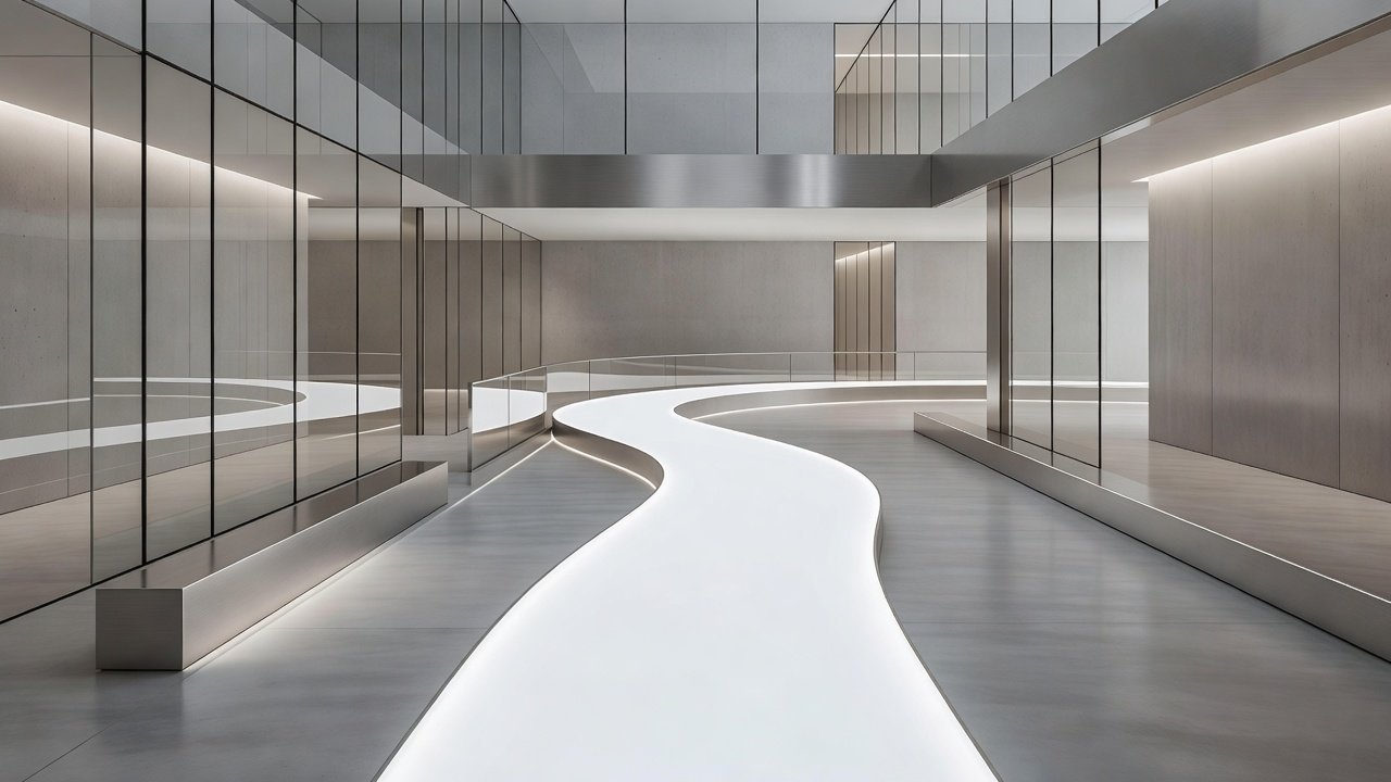 Concepto de ruta accesible en edificaciones modernas: Concepto visual