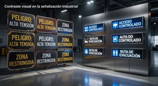Contraste visual en la señalización industrial