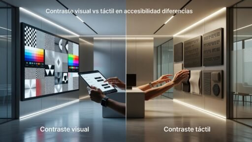 Contraste visual vs táctil en accesibilidad diferencias