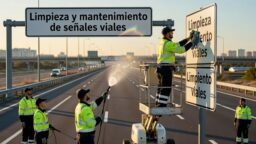 Limpieza y mantenimiento de señales viales