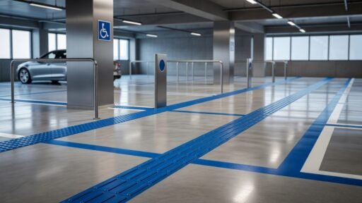 Rutas accesibles en estacionamientos normativa