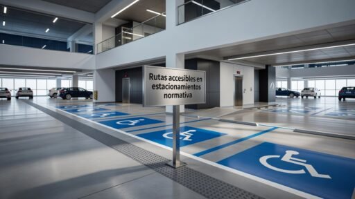 Rutas accesibles en estacionamientos normativa