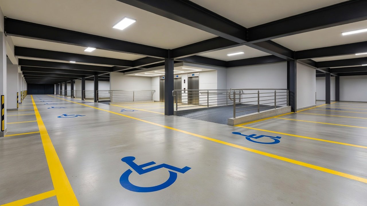 Rutas accesibles en estacionamientos normativa: Imagen principal