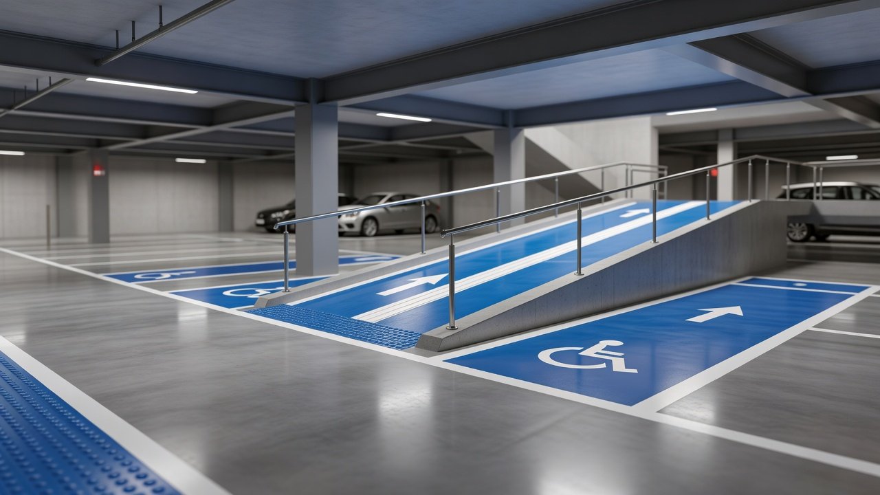 Rutas accesibles en estacionamientos normativa: Imagen principal