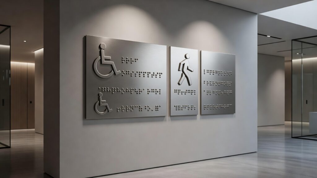 Señalización accesible: ejemplos en altorrelieve