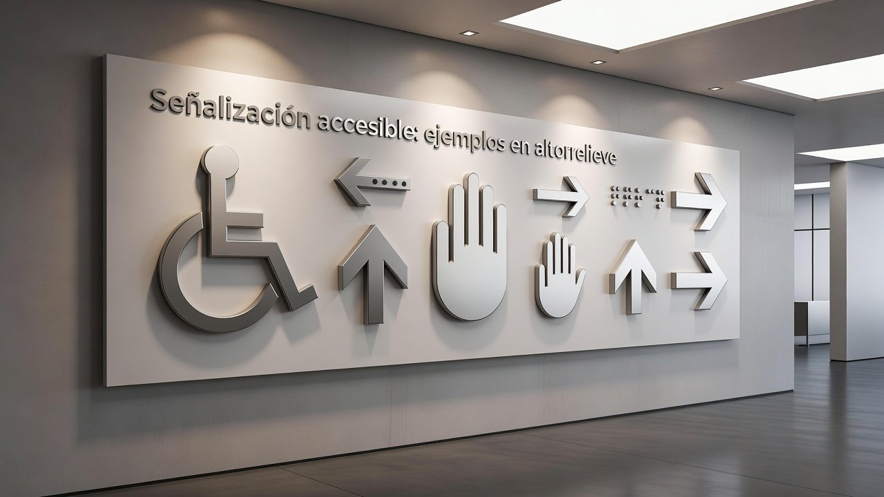 Señalización accesible: ejemplos en altorrelieve: Imagen principal