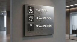 Señalización accesible: iconos, texto y braille
