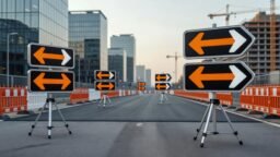 Señalización de desvíos por obras