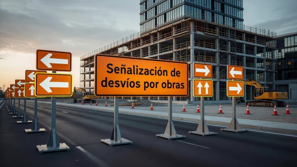 Señalización de desvíos por obras