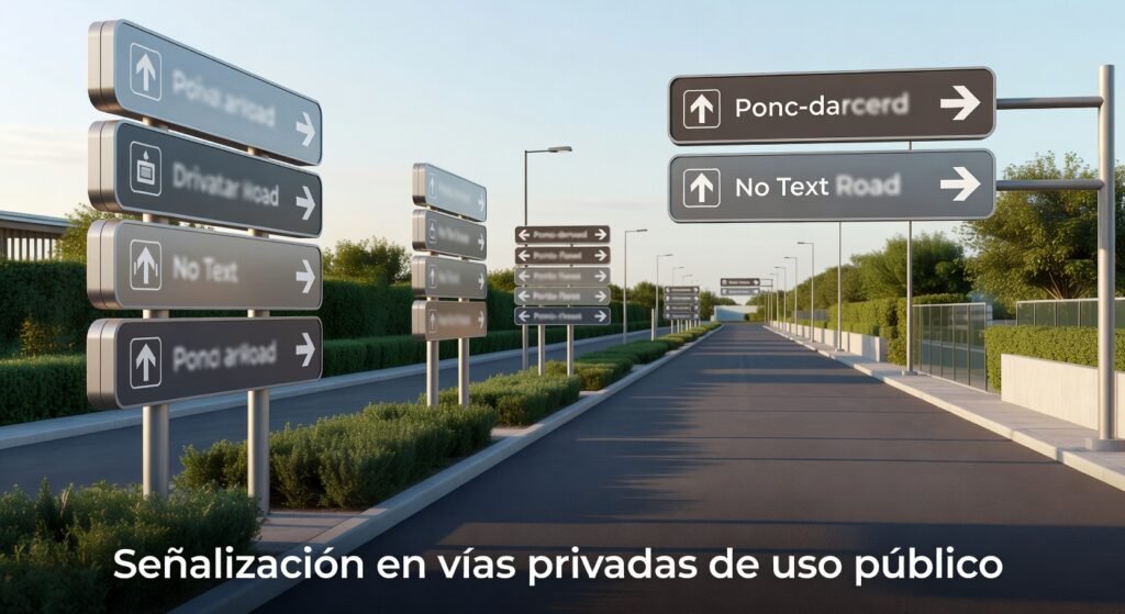 Señalización en vías privadas de uso público