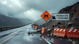 Señalización vial ante inundaciones y derrumbes