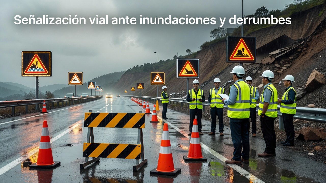 Señalización vial ante inundaciones y derrumbes: Imagen principal