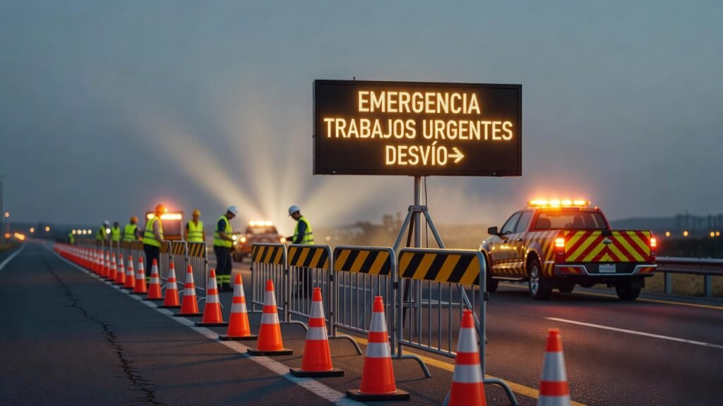 Señalización vial en emergencias y trabajos urgentes