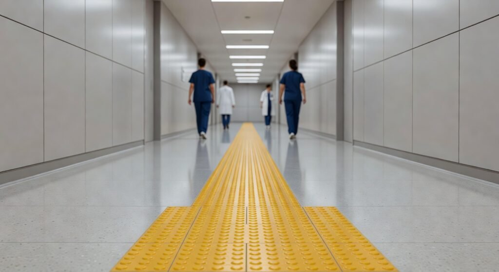 Uso de pavimentos táctiles en hospitales