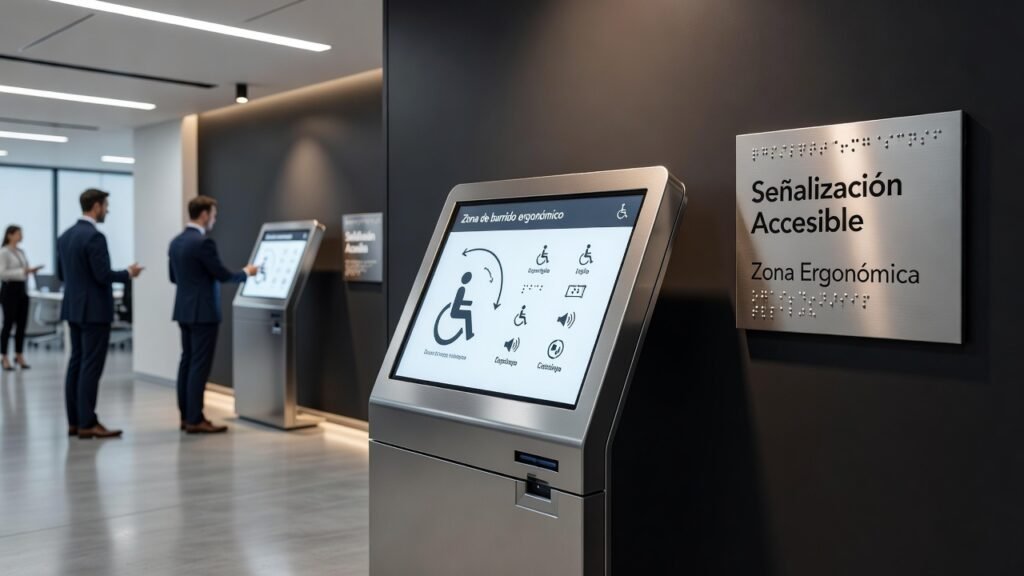 Zona de barrido ergonómico en señalización accesible