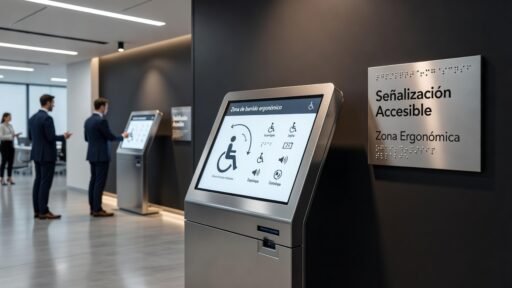 Zona de barrido ergonómico en señalización accesible